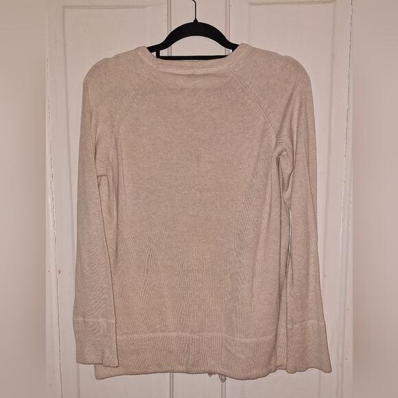 Denver Hayes Women's Neutral Beige Pullover Pocket Minimalist Size Large Coastal - Picture 3 of 4